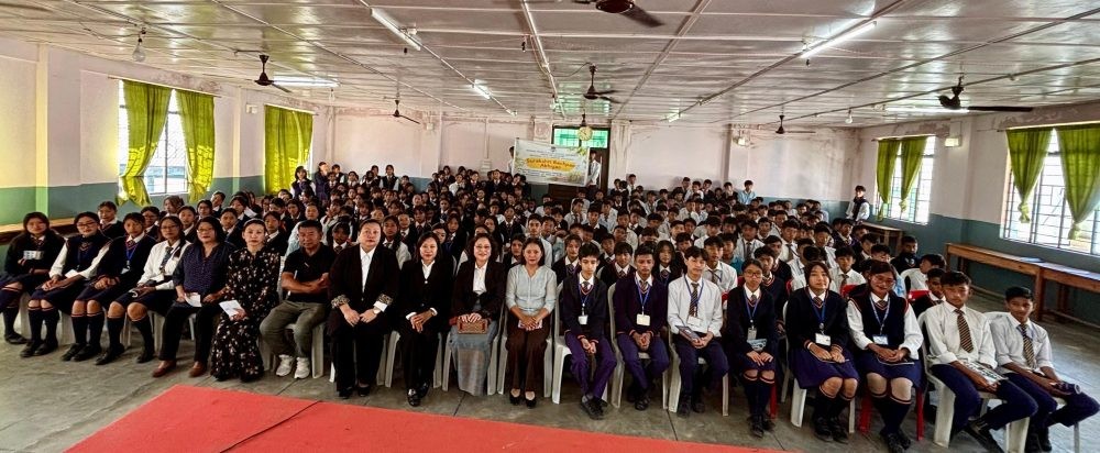 Mezivolu T Therieh with others during Pan India School Awareness Campaign in Kohima on October 26.